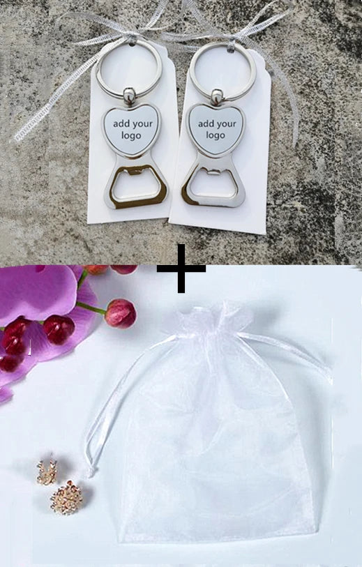 Customized Wedding Gifts For Guests Heart Bottle Wine Opener / Keychain Wedding Favor Birthday Party Souvenir Personalized