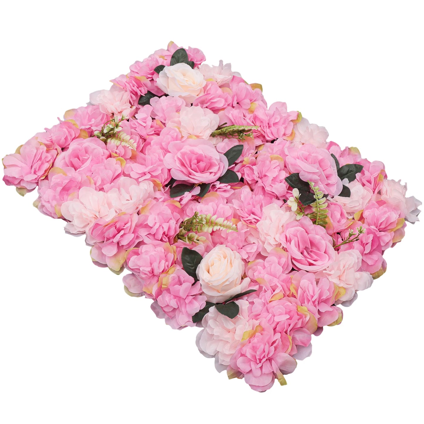 23.62x15.74 inch 12-Piece Flower Plant Wall Deep-Pink Dahlia Roses For Wedding Party Background Decoration