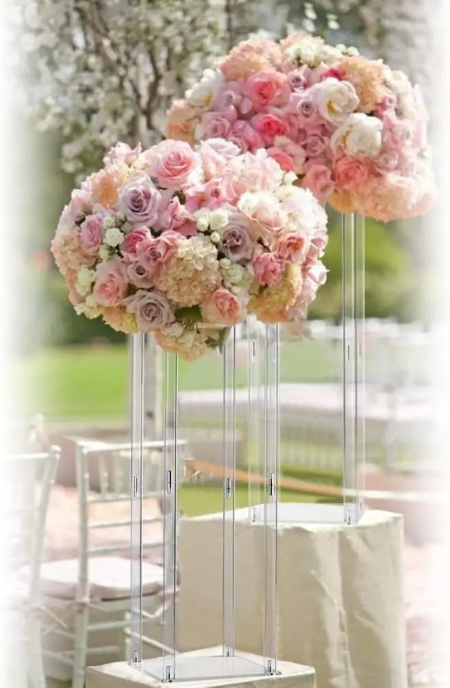 8Pcs Acrylic Centerpiece Wedding Flower Stand 31.5 in Flower Vase Centerpieces for Event Party Reception Table Decoration