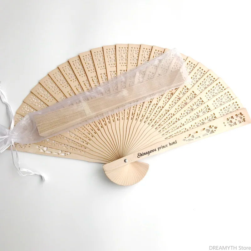 20/40/50 pieces of personalized wooden wedding gifts and gifts for guests Sandalwood fan folding party decoration