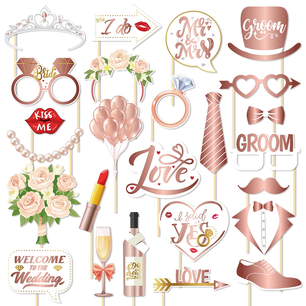 25pcs Funny Wedding Paper Photo props