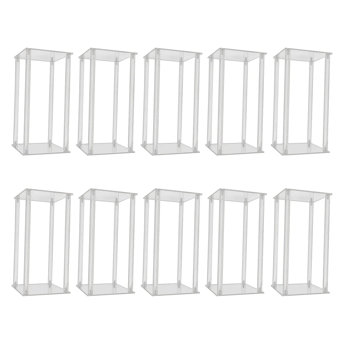 10PCS Clear Acrylic Wedding Flower Stands Rectangular holder For Weddings, Birthday Parties, Baby Showers,etc