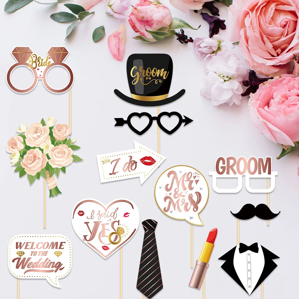 25pcs Funny Wedding Paper Photo props