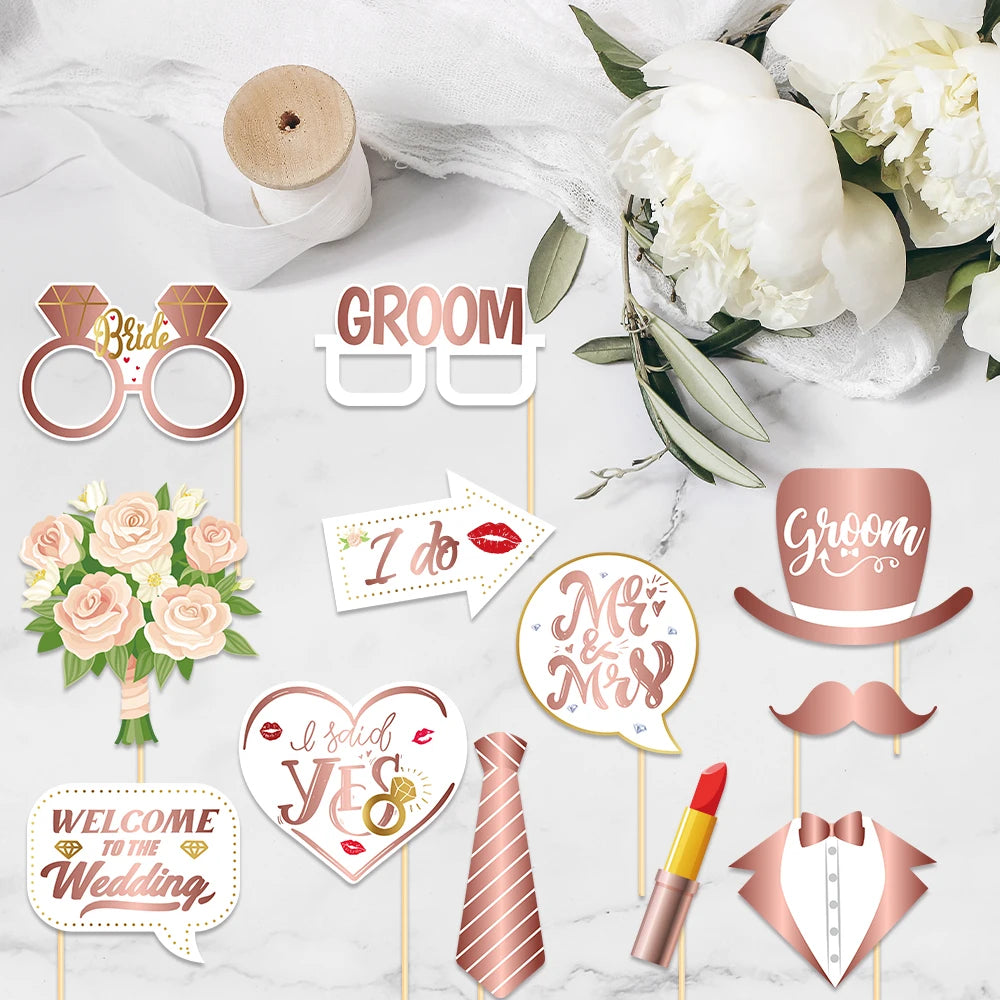 25pcs Funny Wedding Paper Photo props
