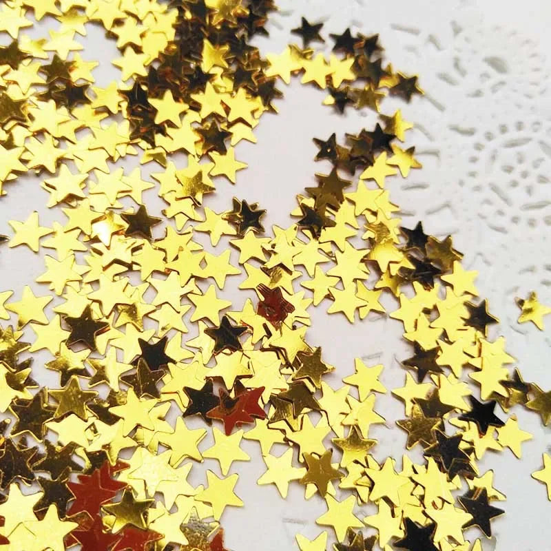 15g Iridescent Sparkle Star Glitter Confetti 6MM Gold For New Year Confetti Party Table Scatter Christmas Decor DIY Supplie