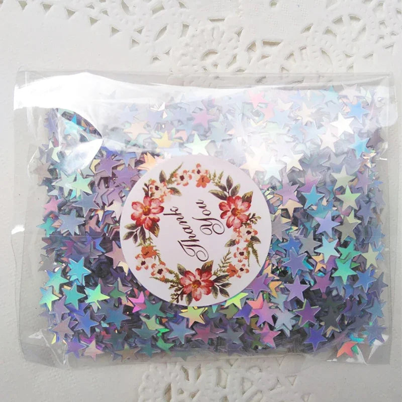 15g Iridescent Sparkle Star Glitter Confetti 6MM Gold For New Year Confetti Party Table Scatter Christmas Decor DIY Supplie