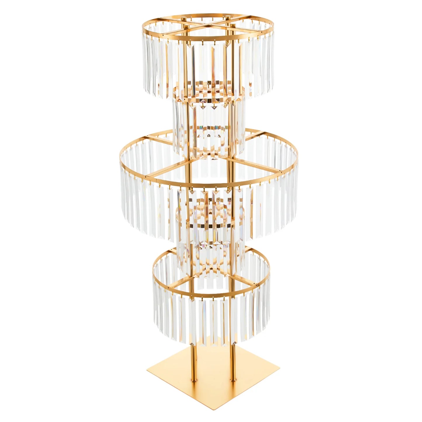 5 Tier Crystal Wedding Vase Wedding Flower Stand Decorative Bracket Shelf Floor Standing Installation