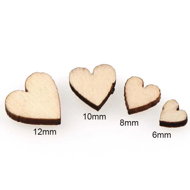 200 pcs Heart Shaped Wood Chips Confetti For Craft Wedding Party Favor Baby Shower Decor DIY Table Heart Discs Valentine'S