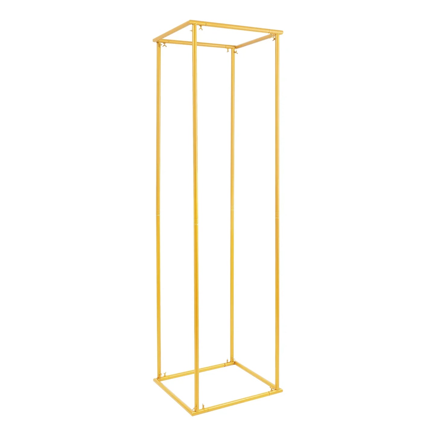 71inch Gold Wedding Flower Stand, Metal Column Flower Stand, Tall Geometric Flower Vase for Home Party Wedding Decorations