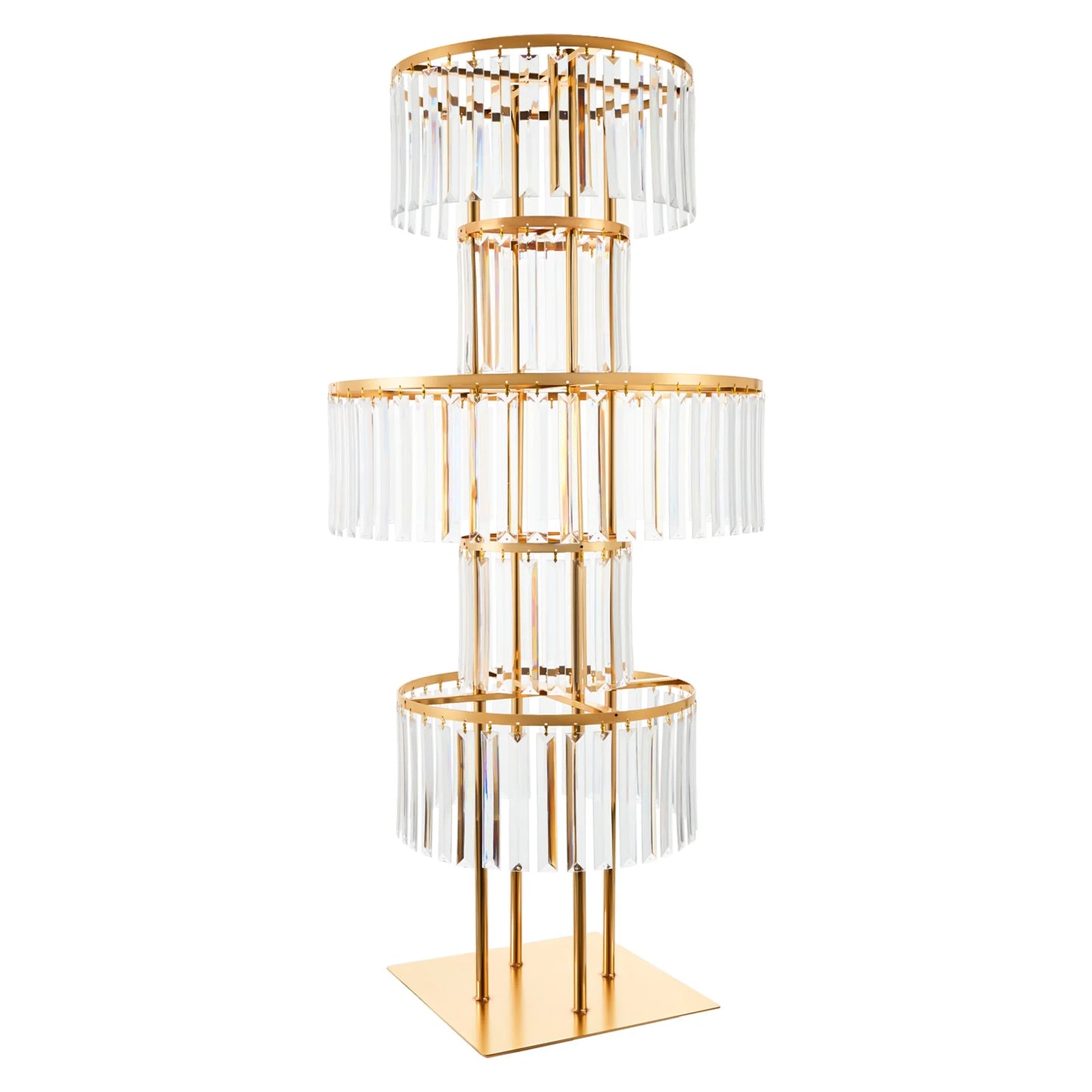 5 Tier Crystal Wedding Vase Wedding Flower Stand Decorative Bracket Shelf Floor Standing Installation