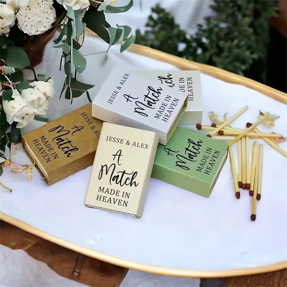 Printed Matchboxes, Personalized Wedding Matchboxes, Handmade Matchboxes, Bulk Matchboxes, Sage Green Colored Matchbox