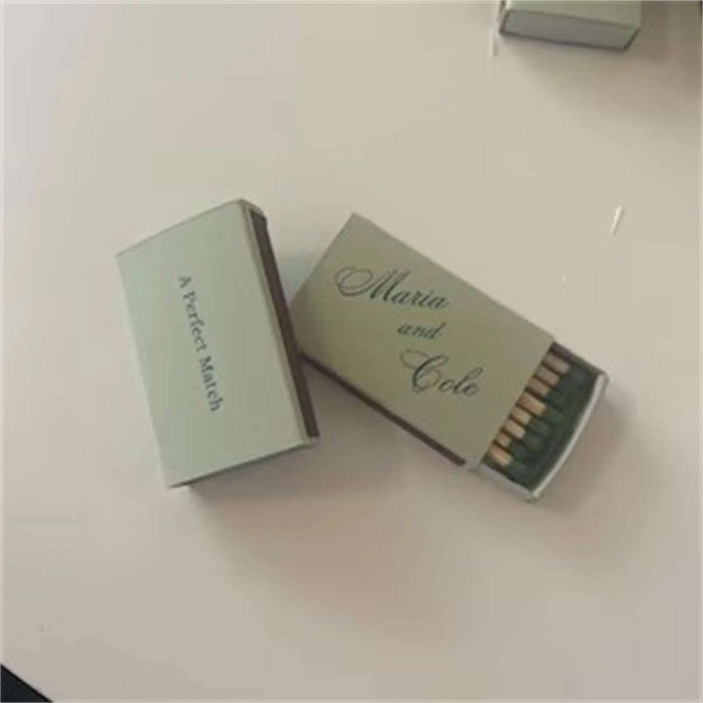Printed Matchboxes, Personalized Wedding Matchboxes, Handmade Matchboxes, Bulk Matchboxes, Sage Green Colored Matchbox
