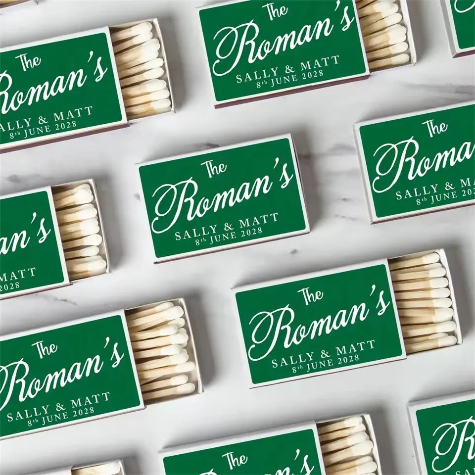 Printed Matchboxes, Personalized Wedding Matchboxes, Handmade Matchboxes, Bulk Matchboxes, Sage Green Colored Matchbox