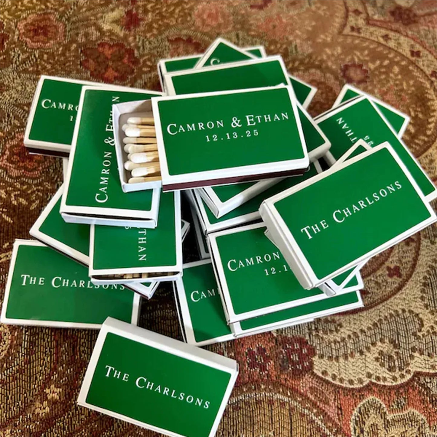 Printed Matchboxes, Personalized Wedding Matchboxes, Handmade Matchboxes, Bulk Matchboxes, Sage Green Colored Matchbox